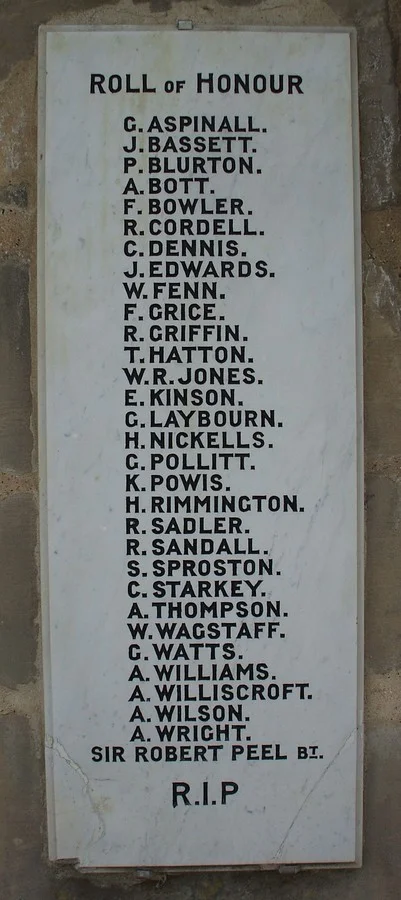 Frazeley War Memorial, Staffordshire