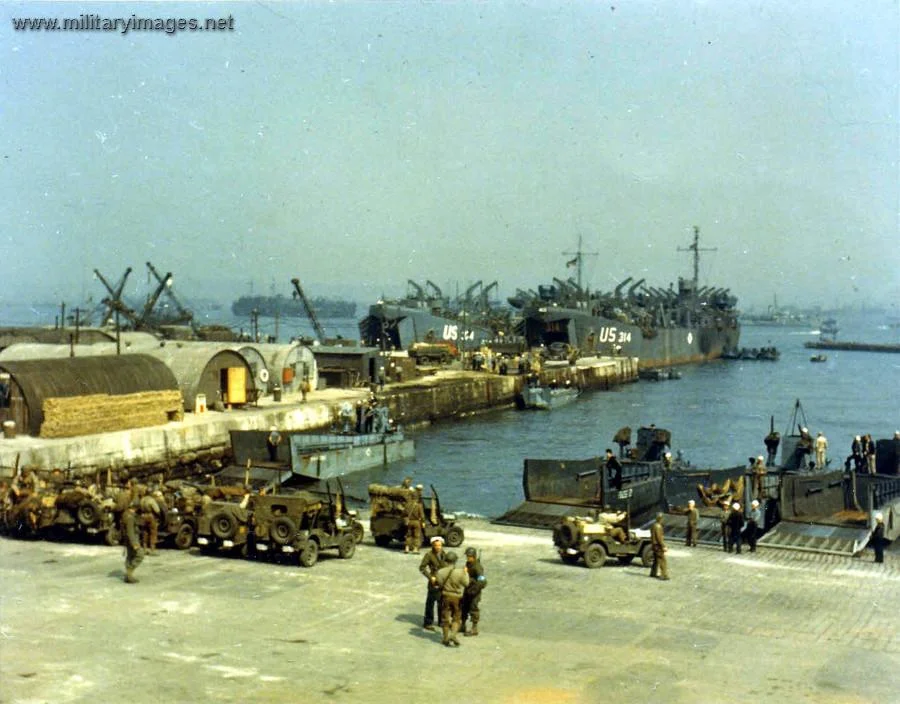 General view of a port in England