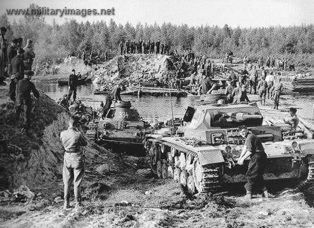 German Panzergroup W crossing water