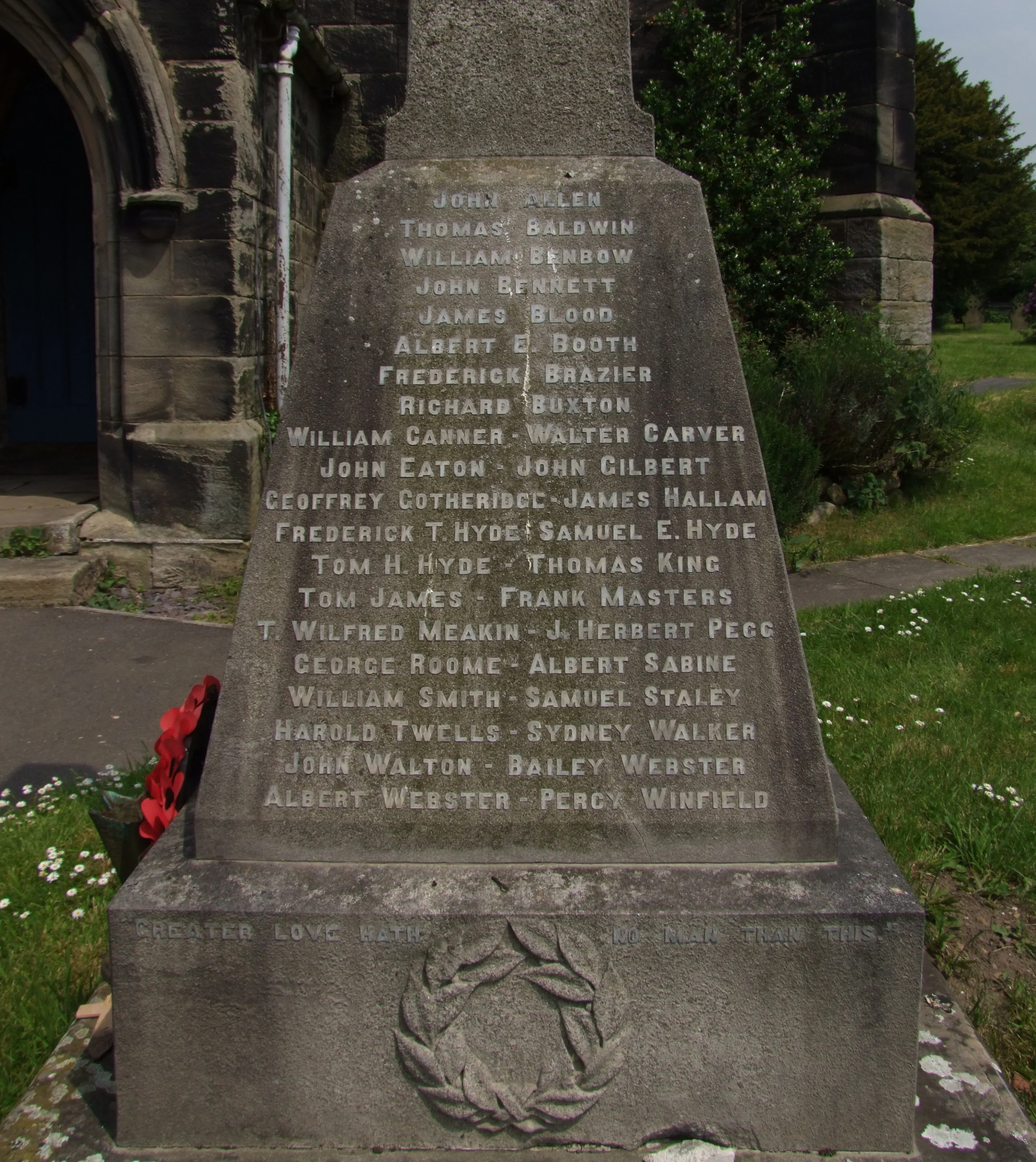 HARTSHORNE WAR MEMORIAL DERBYSHIRE