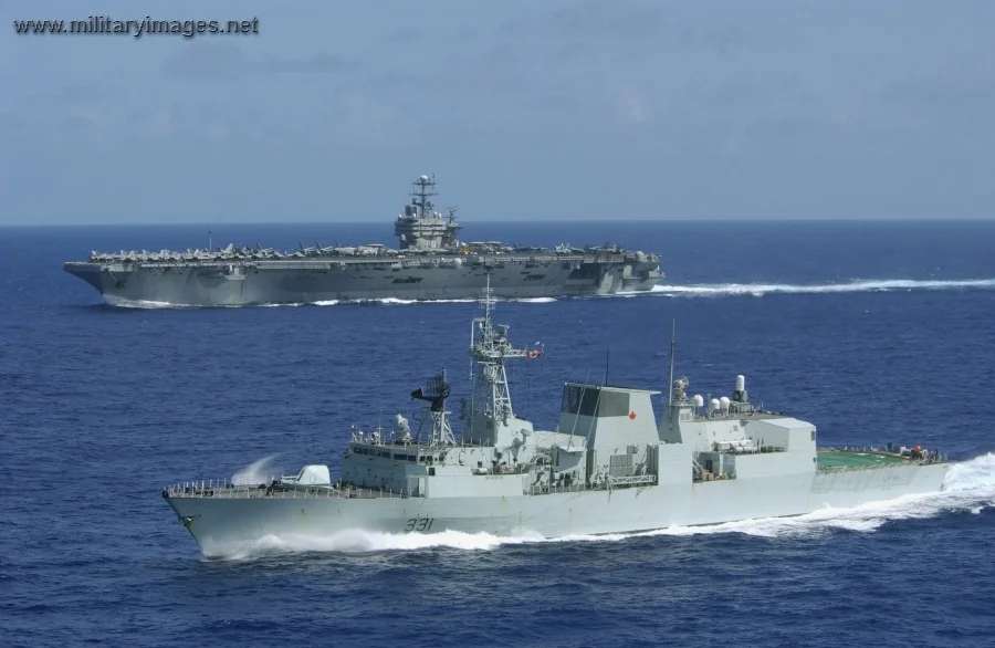 HMCS Vancouver along side USS John C. Stennis