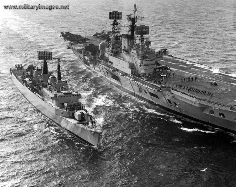 HMS Ark Royal and HMS Antrim - 1976