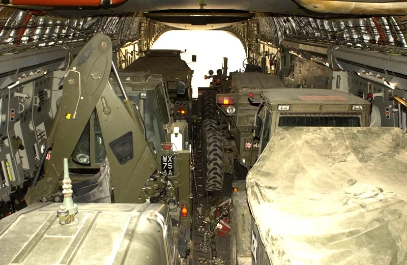 Inside a RAF C17