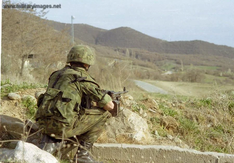 KFOR Polish guard at Blace border Crossing point