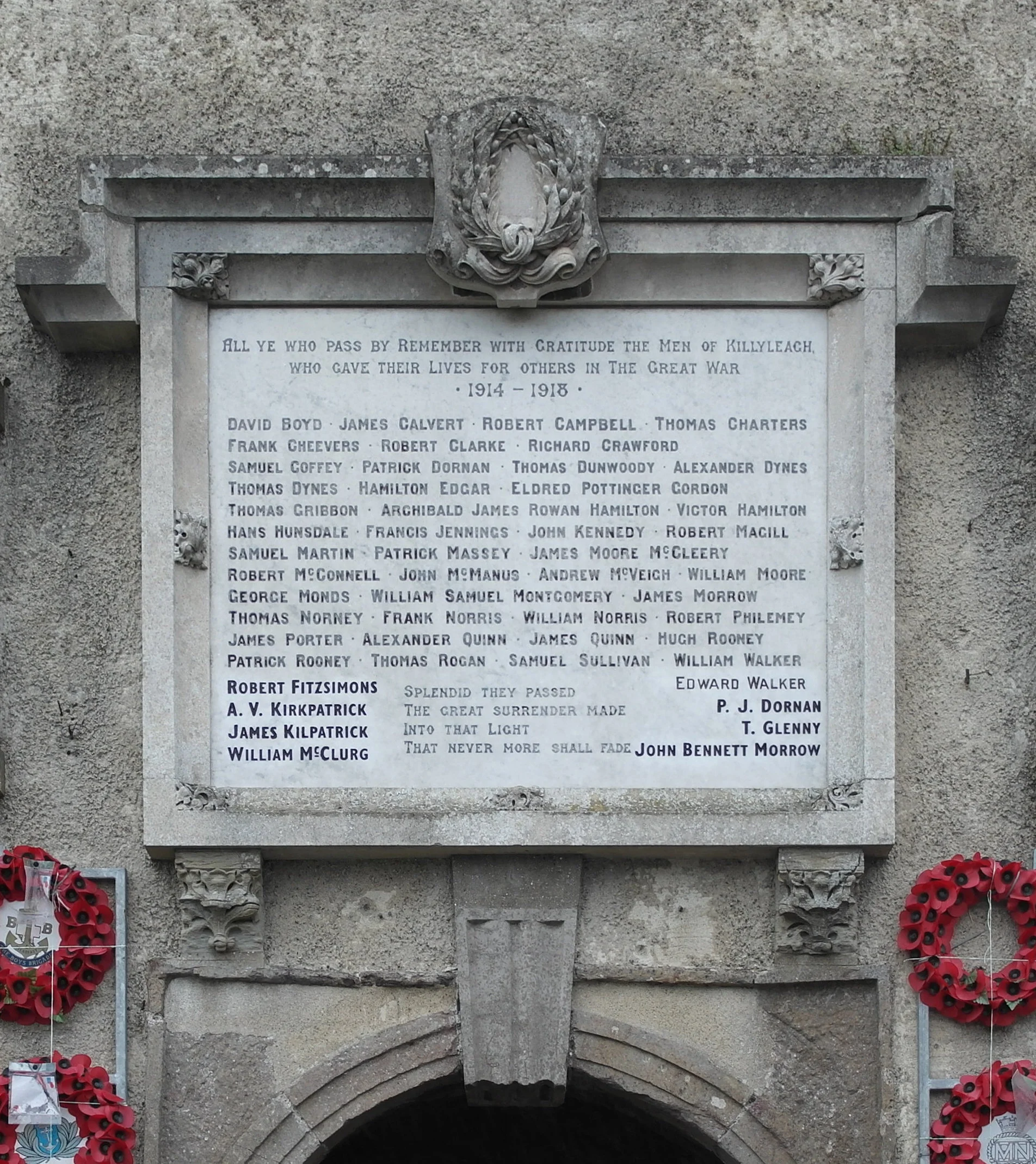 Killyleagh War Memorial Ww1 Centre Militaryimages Net