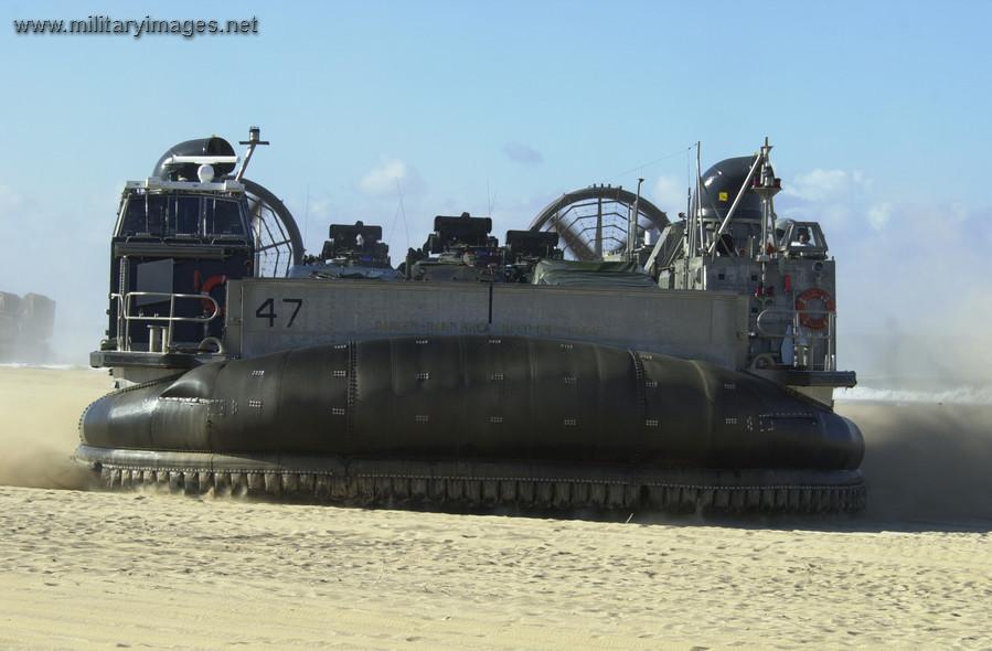 LCAC Negotiating the beach incline