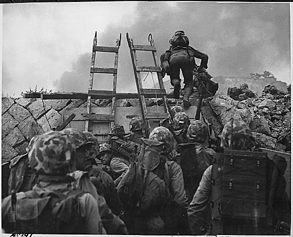 Leathernecks Use Scaling Ladders To Storm Ashore At Inchon I