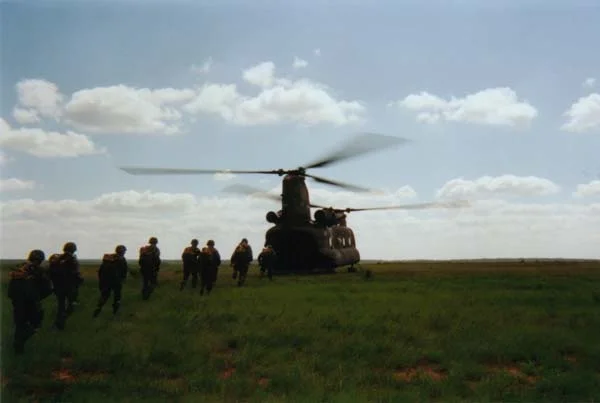 Loading a CH-47 Chinook