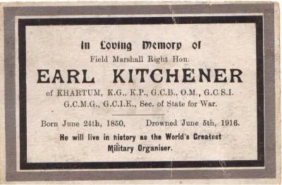 Lord Kitchener Memorial Card