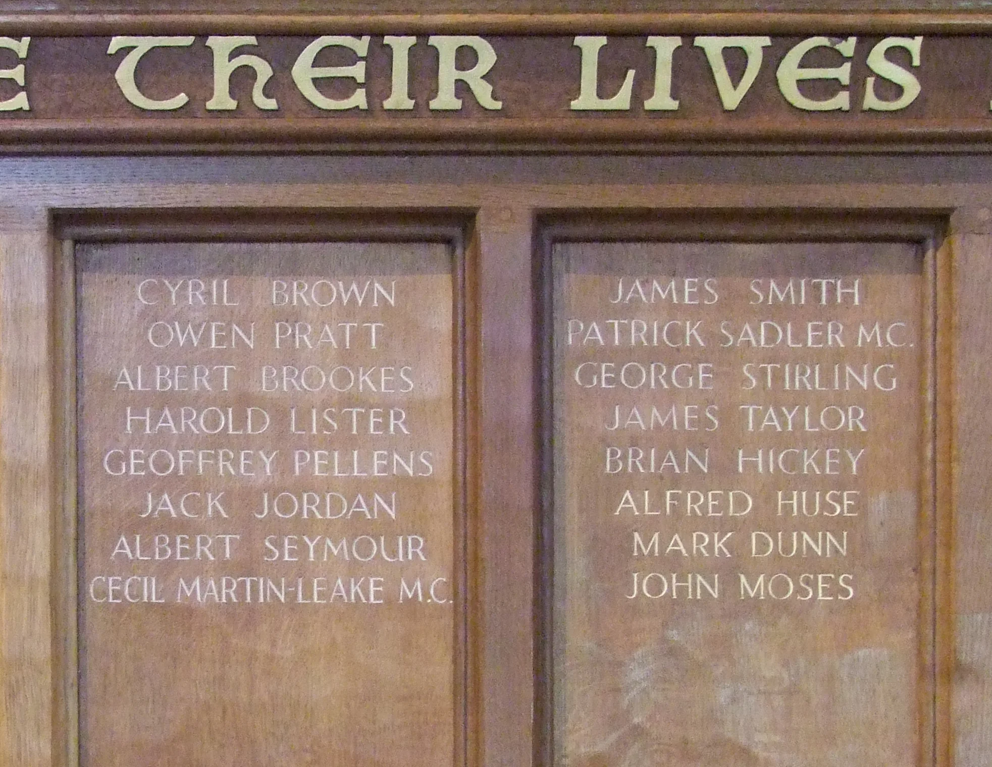 Memorial Panelling  To The XXII Dragoons  (4)