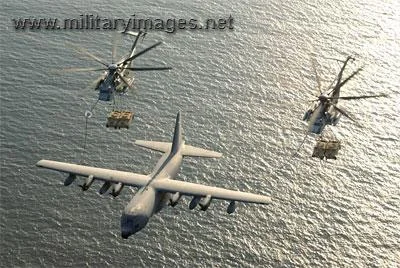 MH-53's get a drink from KC-130