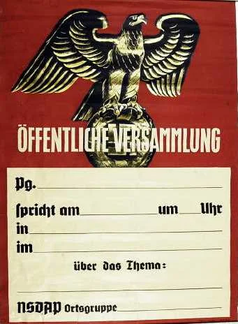 Nazi Poster Meeting Schedule