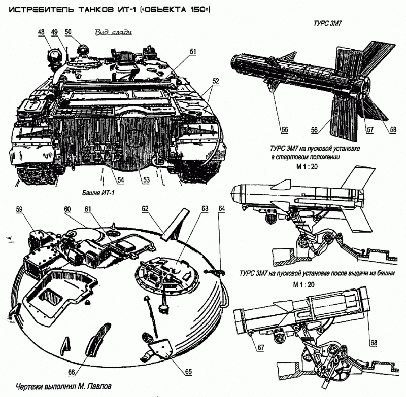 Object 150 Russian Missile tank drawing