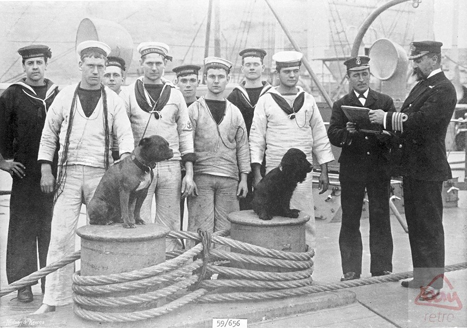 Officers, Sailors Of HMS Trafalgar, Valletta  Grand Harbour 1897