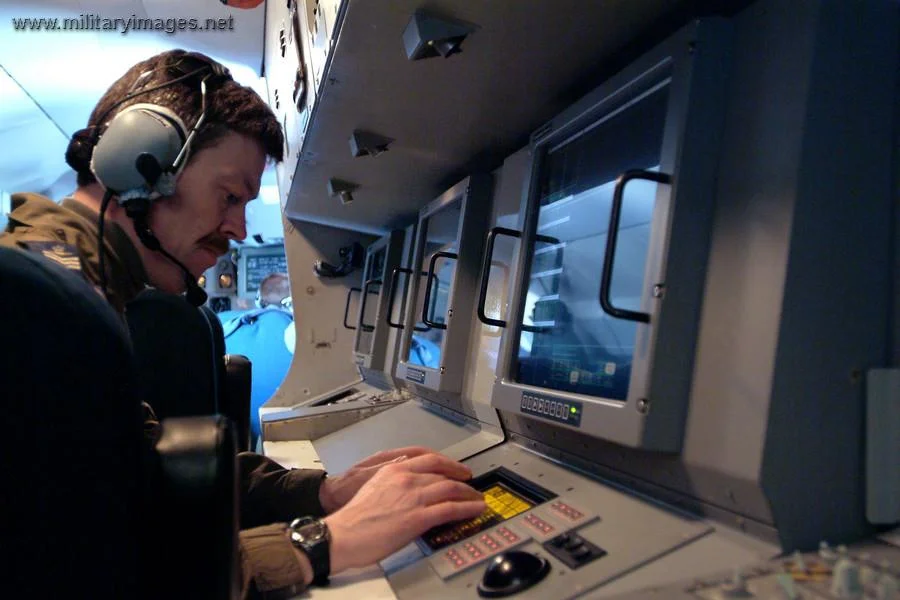 On board a UK Nimrod Maritime Patrol Aircraft