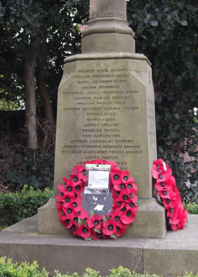 Over Knutsford War Memorial, Cheshire