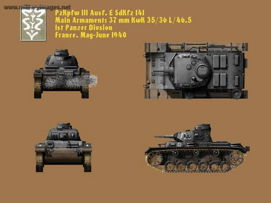 Panzer 3 Ausf E Plan View