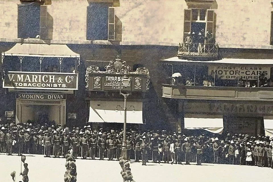 Parade In St Georges's Sqr, Valletta 1917