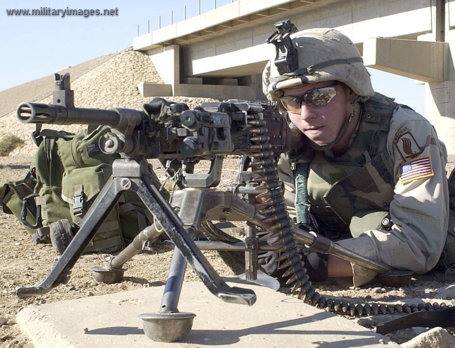 Paratrooper with his machine gun