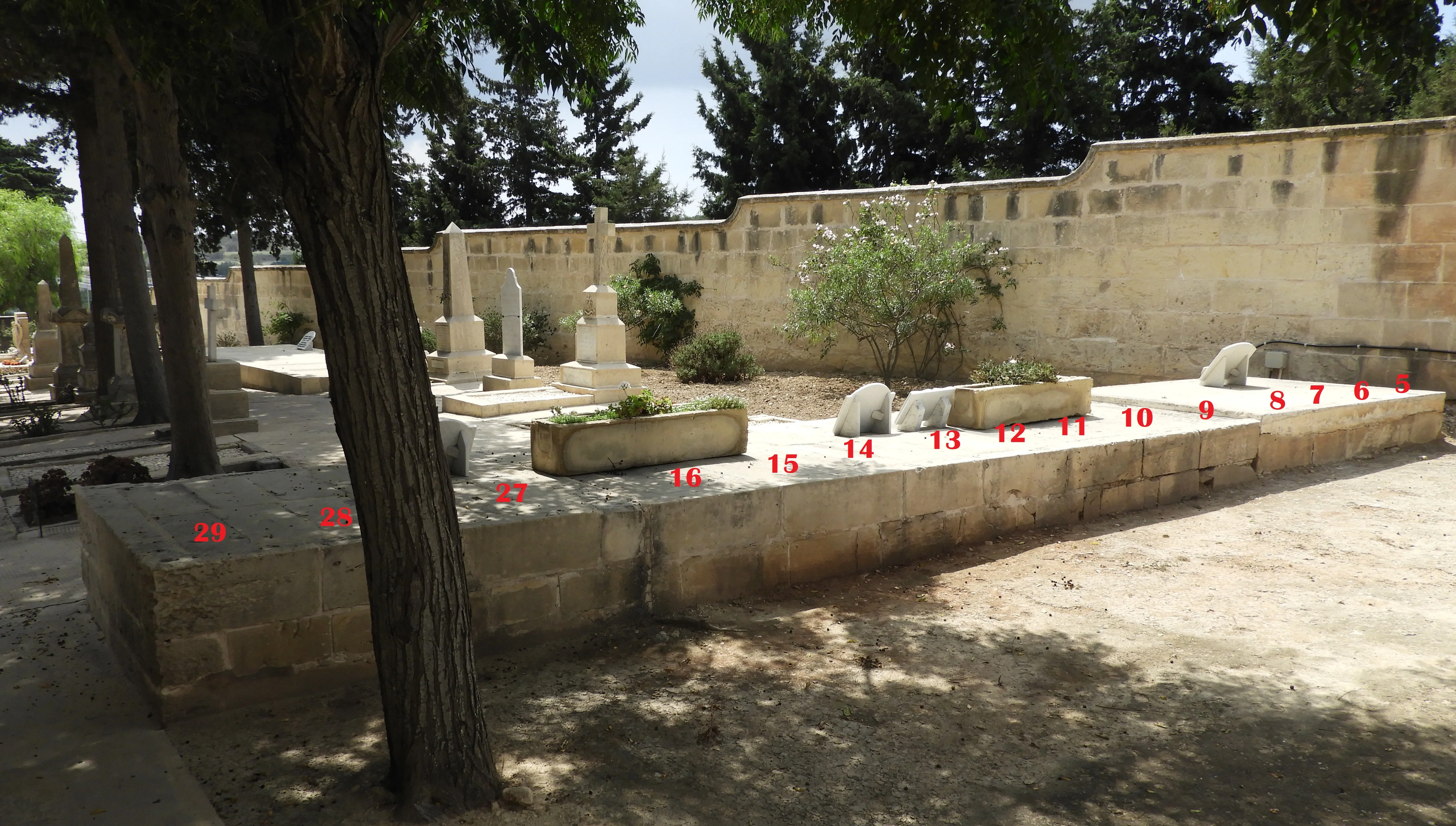 PLOT 4A IMTARFA MILITARY CEMETERY REAR VIEW