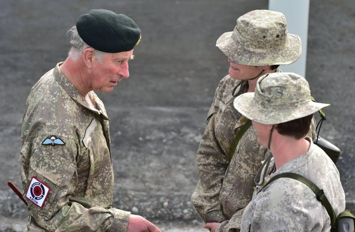 prince Charles speaks to New Zealand troops