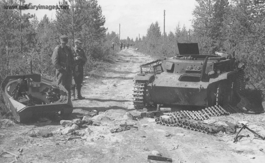 Pz.Kpfw II, which was destroyed by a anti-tank mine