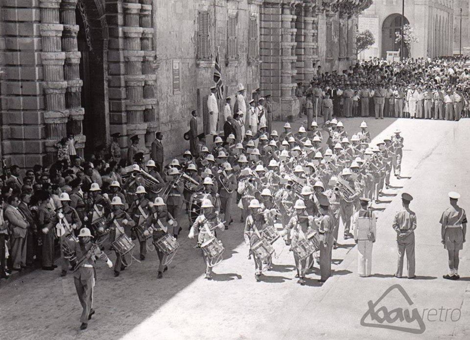 Queen's Coronation Parade on St George Square, Valletta, Malta 1953