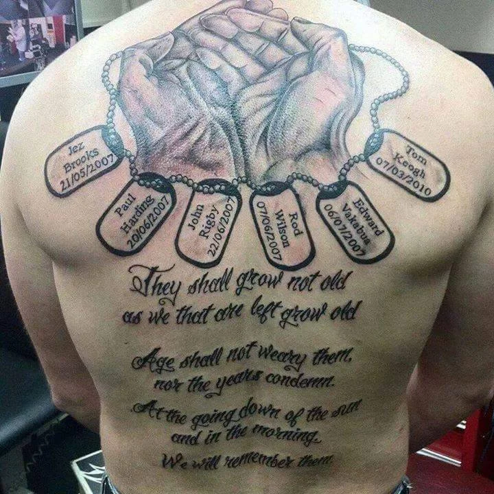 dog tag memorial tattoos