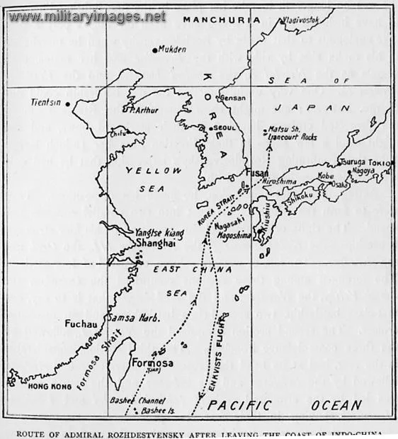 Route of Russia's Baltic Fleet through Tsushima Straits