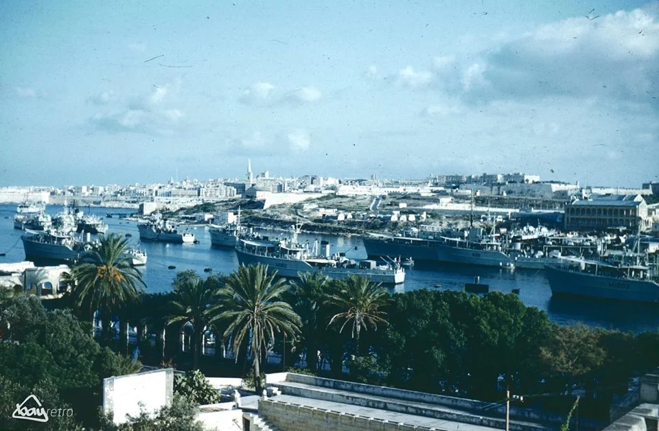 Royal Navy Minesweepers  In Sliema Creek,1961.