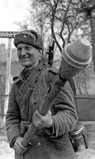 Russian soldier with a Panzerfaust