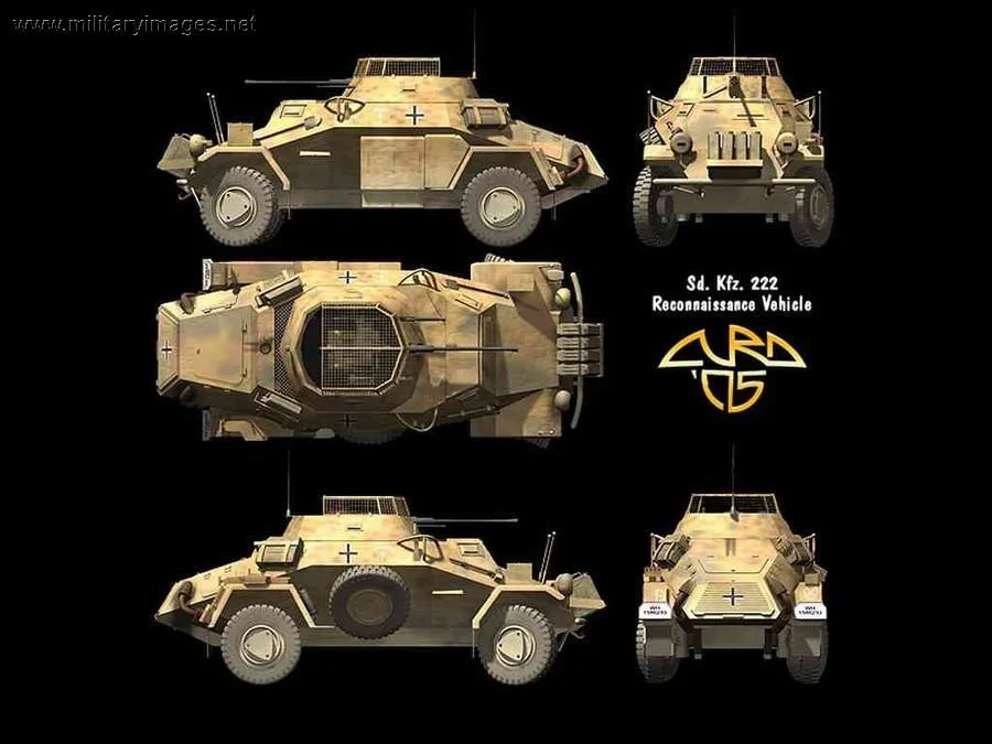 SdKfz 222 5view DAK