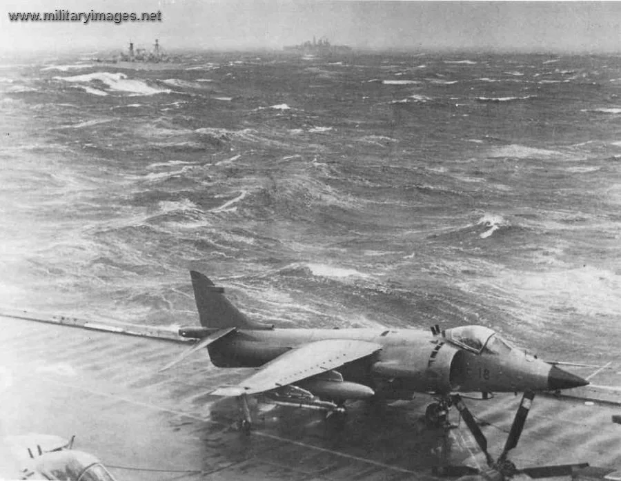 Sea Harrier on HMS Hermes