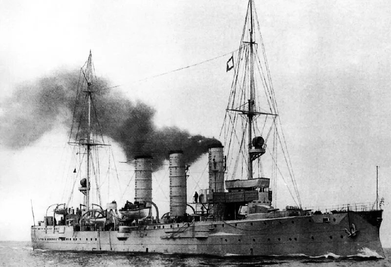 SMS Augsburg, cruiser in 1909