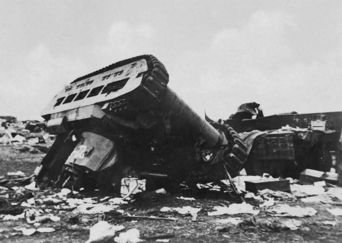 Soviet Matilda tank upside down