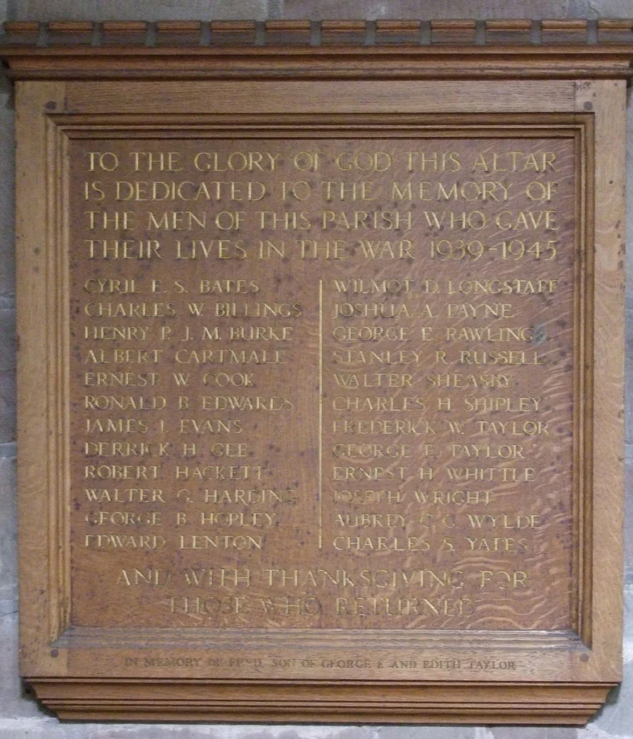 St Chad's Lichfield WW2 War Memorial