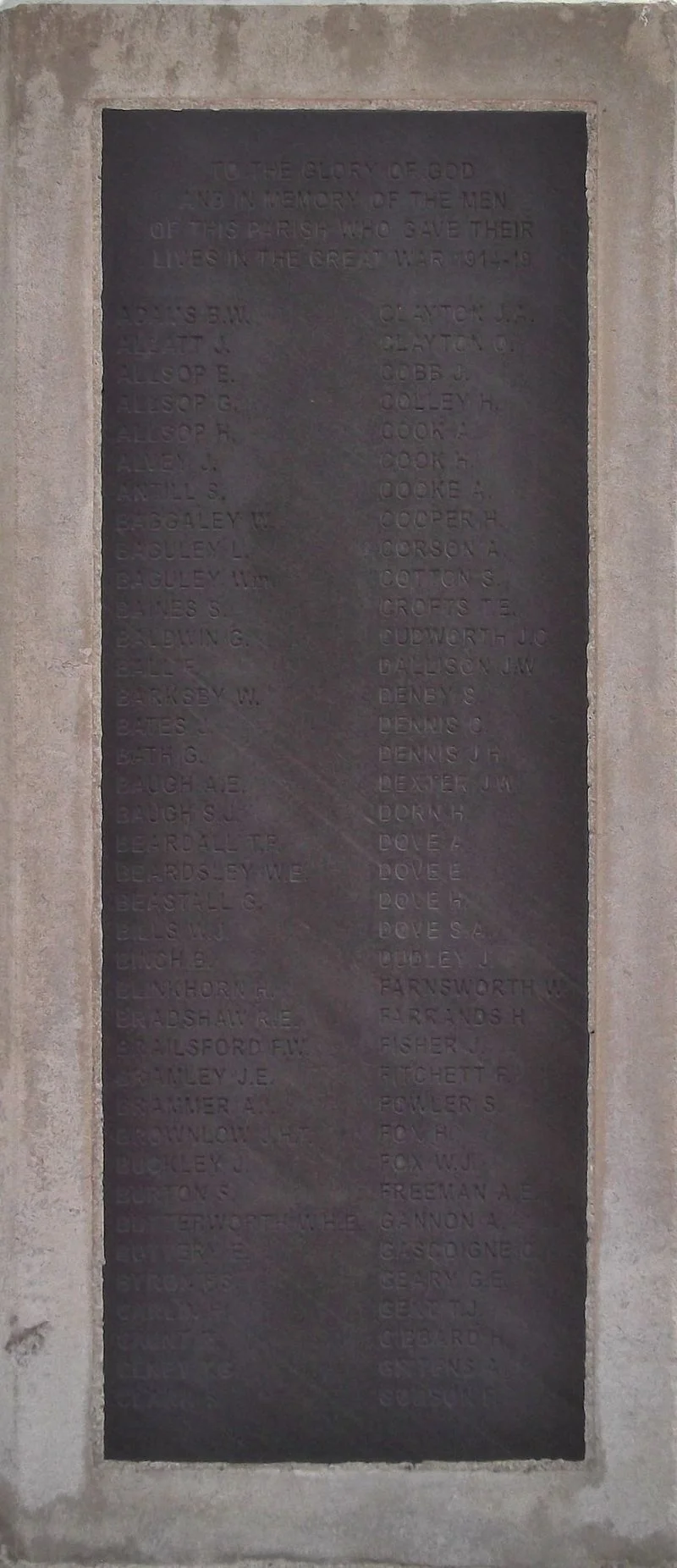 St Michael and All Angels War Memorial, Sutton in Ashfield, Notts