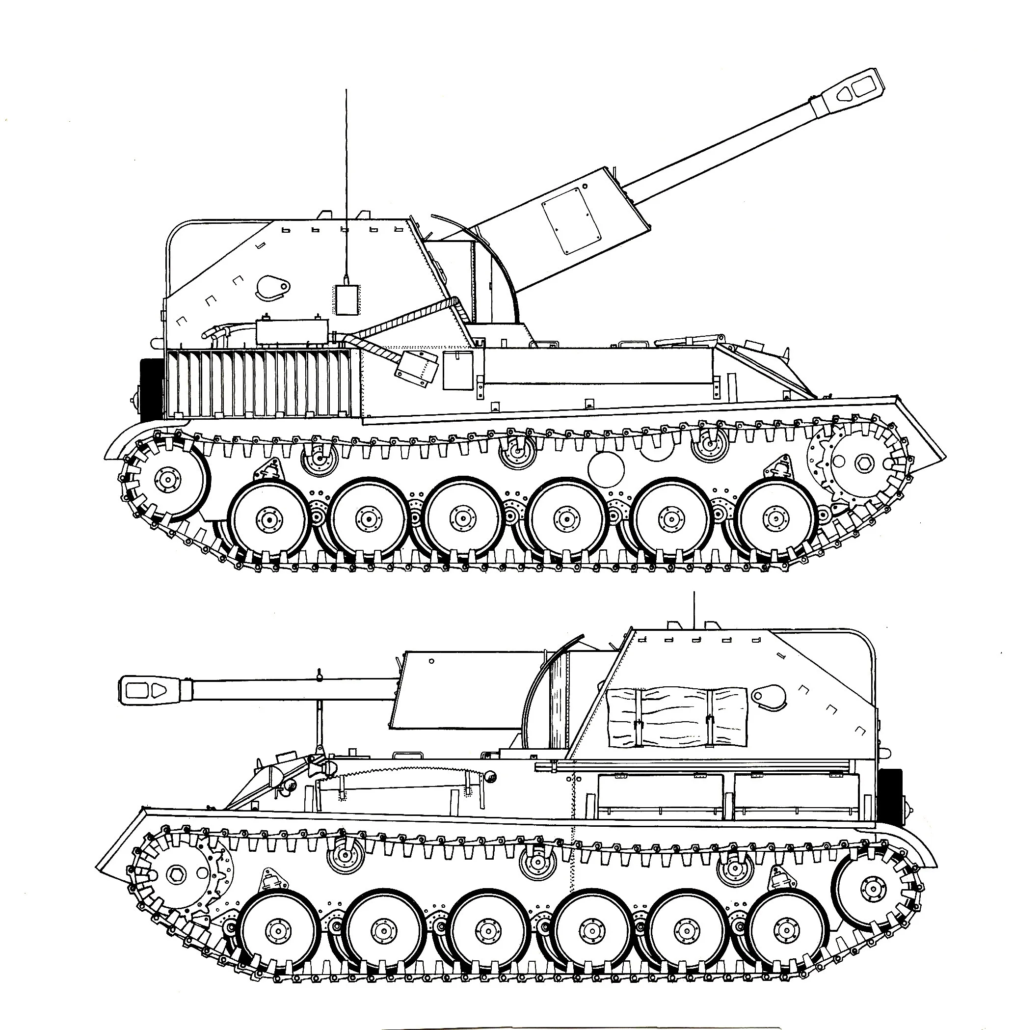 SU-76 Line Drawing