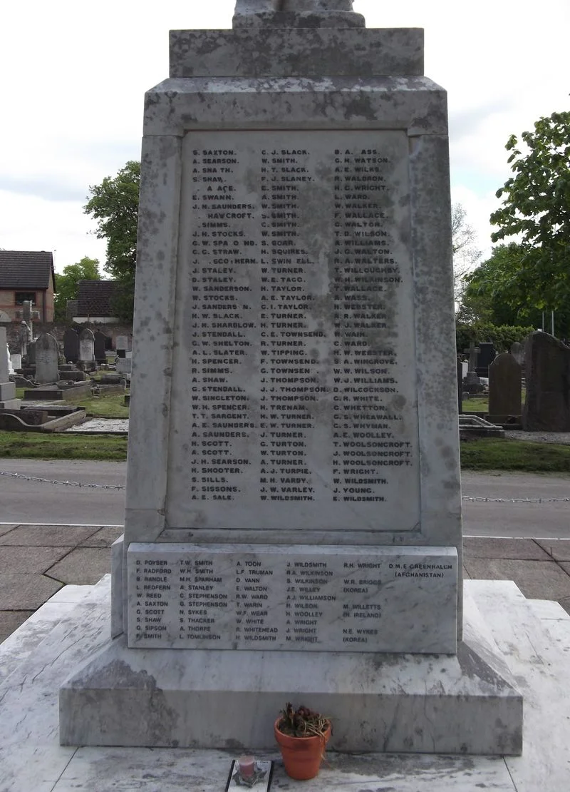 Sutton in Ashfield W.W.1. War Memorial, Nottinghamshire