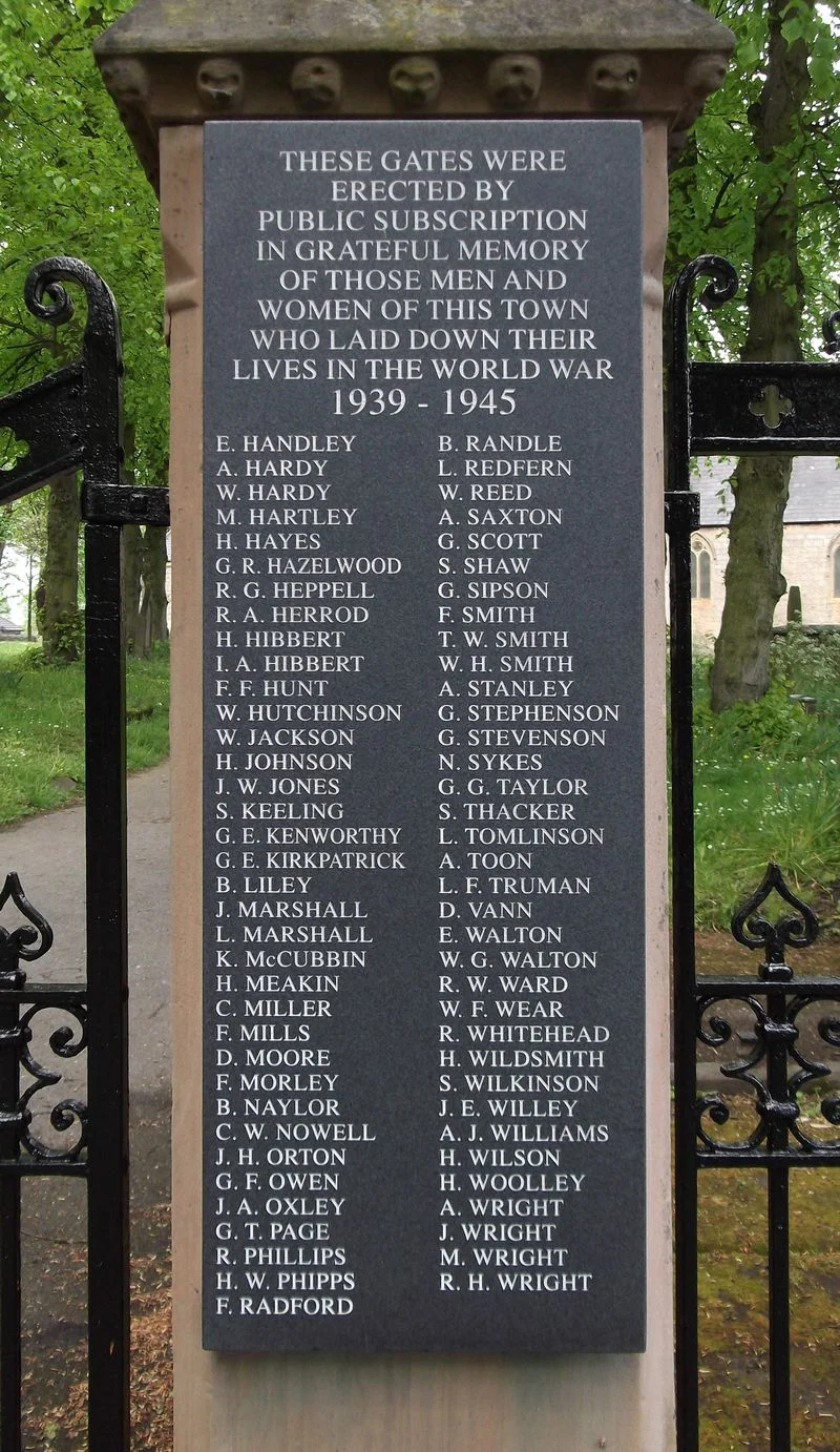 Sutton in Ashfield W.W.2 War Memorial, Nottinghamshire