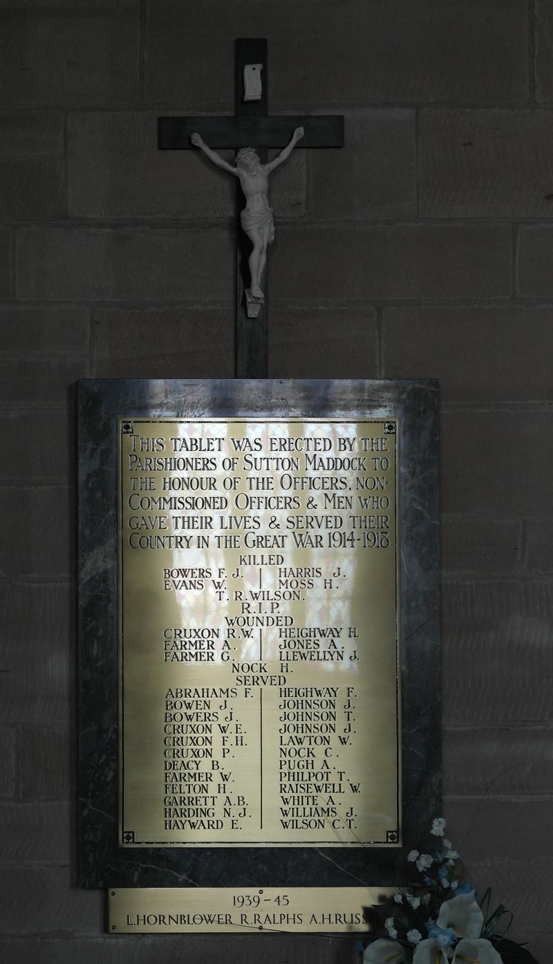 Sutton Maddock, War Memorial, Shropshire