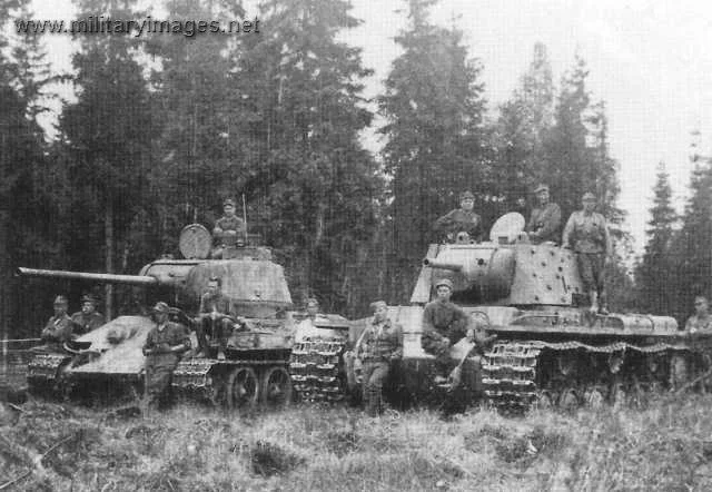 T-34/85 and KV-1E July 1944