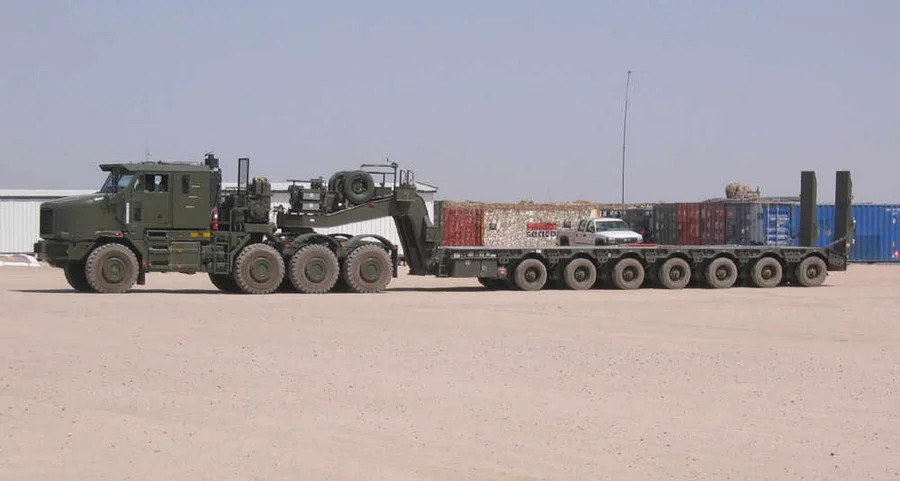military tank transport truck