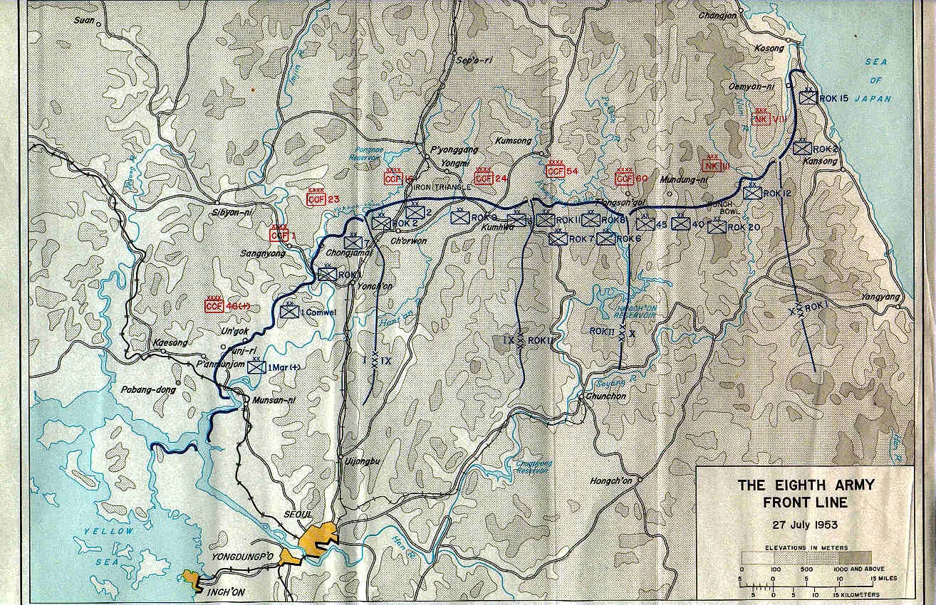 The Eighth Army Front Line - 27 July 1953