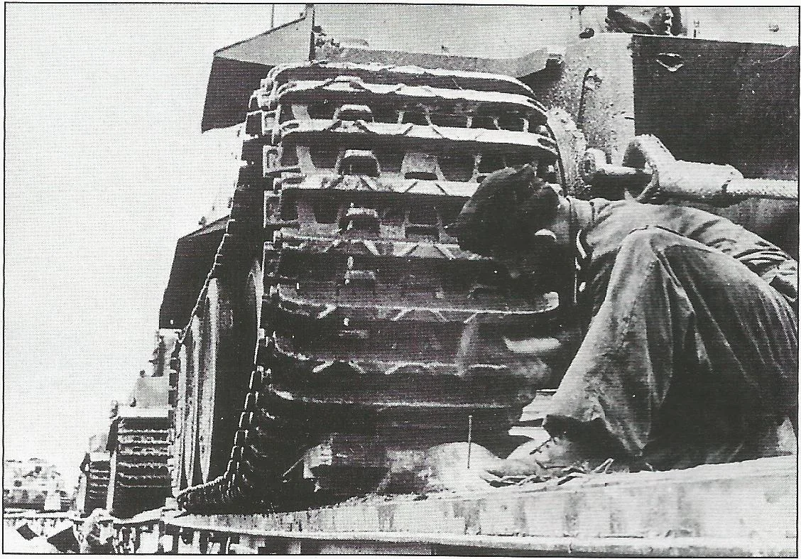 Tiger tank with transport tracks