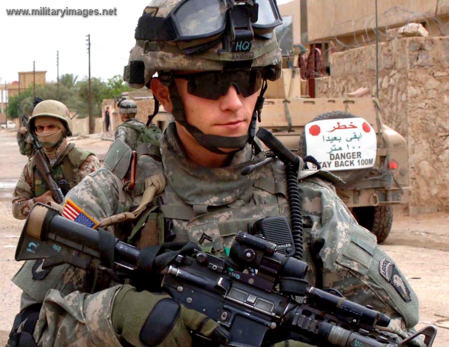 U.S. Army Cpl. provides security during a raid