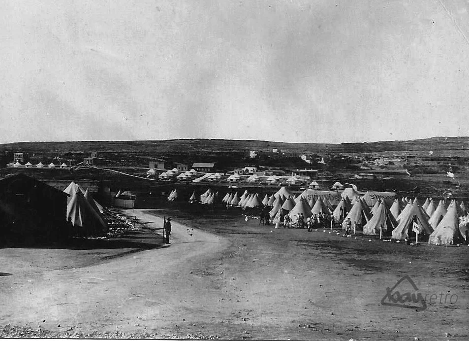 Under canvas at Ghajn Tuffieha Training Camp, Malta Abt 1900