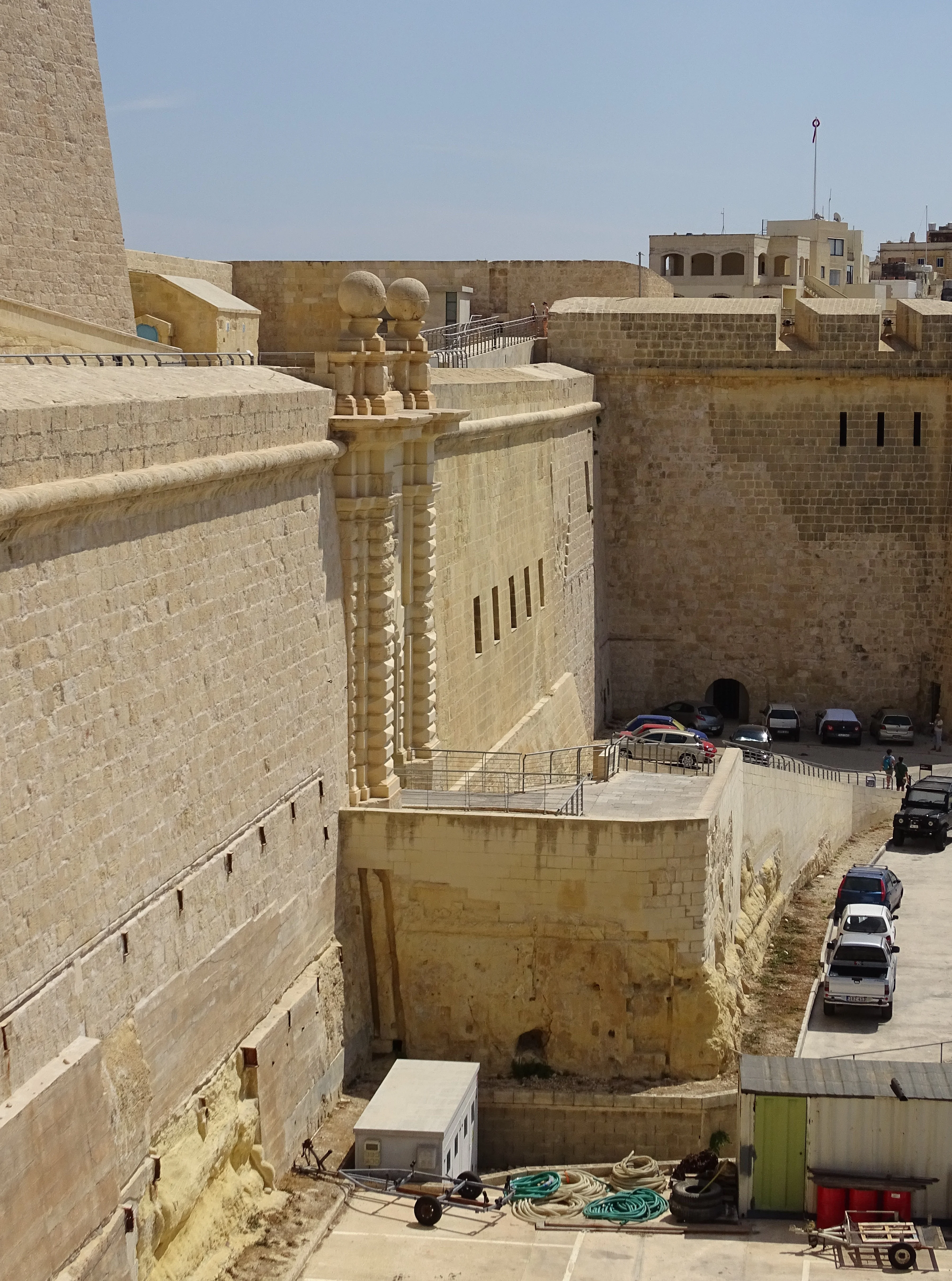 View of external wall at the entrance, exit of fort