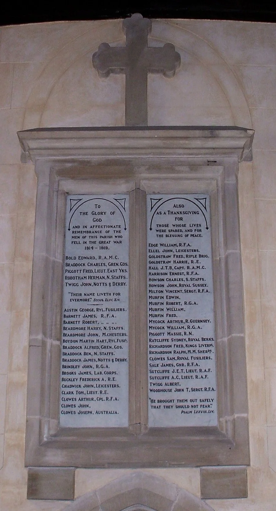 Waterfall War Memorial, Staffordshire